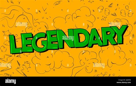 Legendary Word Written With Childrens Font In Cartoon Style Stock