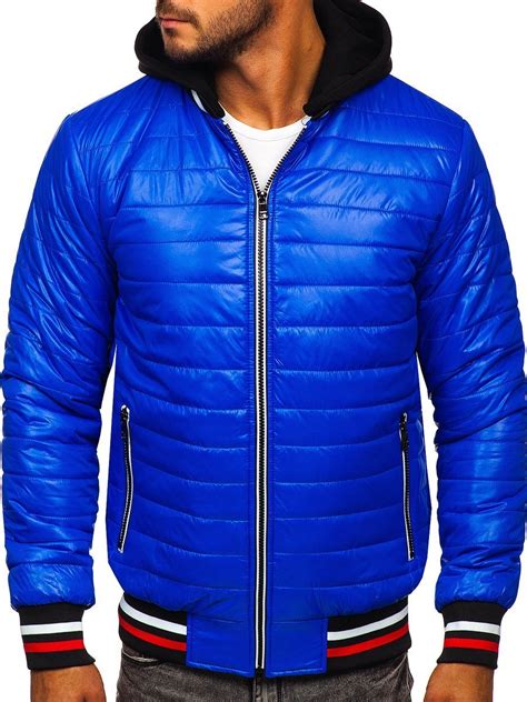 Chaqueta Bomber De Entretiempo Acolchada Con Capucha Para Hombre Color