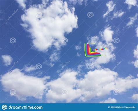 Kite Flying In The Sky Stock Photo Image Of Freedom 189536454