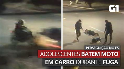 Vídeo Mostra Adolescentes Em Moto Roubada Batendo Em Carro Durante Perseguição No Es Espírito