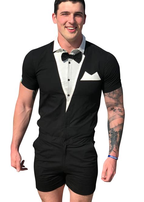 Male Romper Tuxedo Zesties Inc
