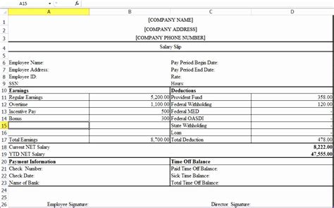 14 Employee Payslip Template Excel - Excel Templates