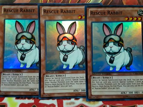 Yugioh Rescue Rabbit X3 Super Rare CT09=EN015 Lightly Played Playset ...