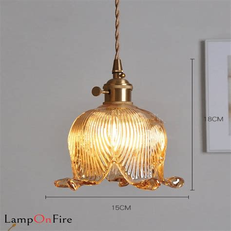 Fluted Glass Short Cylinder Pendant Led Light In Vintage Style Bulb