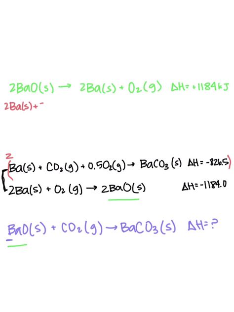 Solved Calculate Î”hrxn For The Following Reaction Baos Co2g â