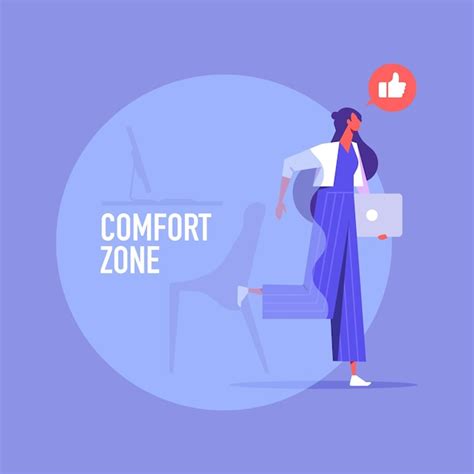 Premium Vector Exit From The Comfort Zone Concept Businesswoman