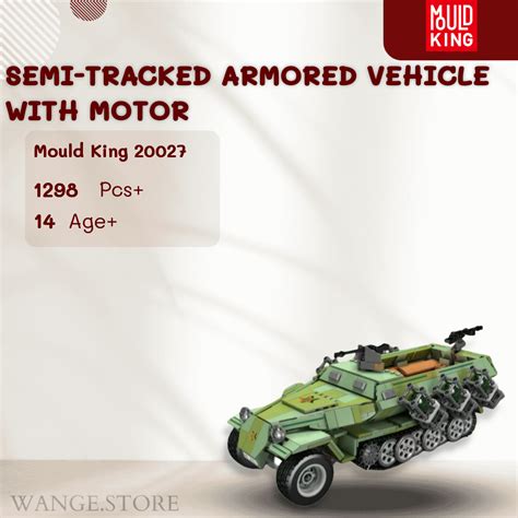 Mould King Military Semi Tracked Armored Vehicle With Motor