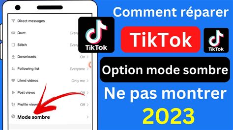 Comment réparer l option du mode sombre de TikTok qui ne s affiche pas