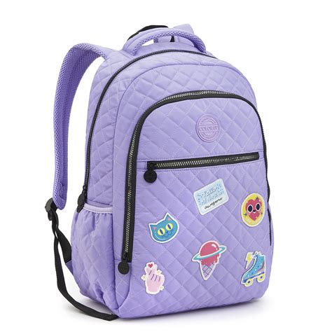 Mochila Feminina 18 Lilas E Patches Seanite Mochilas Malas E Kits Escolares