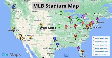 MLB Stadium Map - Interactive Baseball Field Finder - ZeeMaps