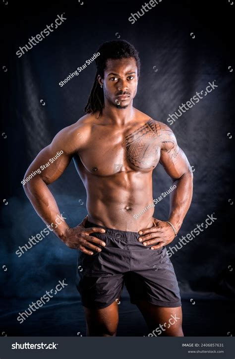 African American Bodybuilder Man Naked Muscular Stock Photo 2406857631
