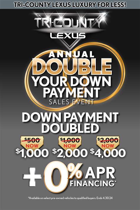 Annual Double Your Down Payment Event - Tri County Lexus