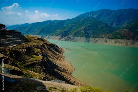 Tehri lake surrounded by mountains in Uttarakhand, india, Tehri Lake is ...