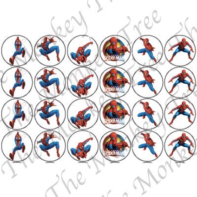 Spiderman Into The Spiderverse Edible Cupcake Toppers Set Of 24