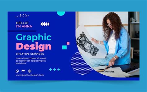 vector flat design graphic designer facebook template