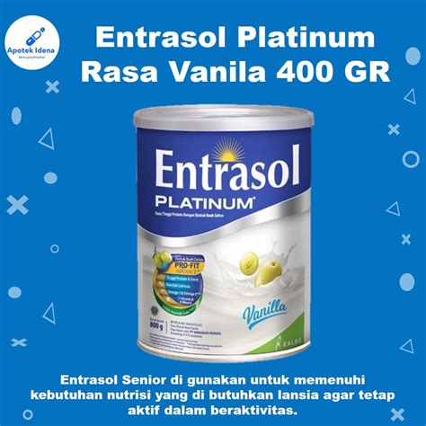 Jual Entrasol Senior Platinum Rasa Vanila 400 GR Susu Kebutuhan Nutrisi