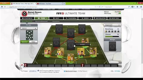 Fifa 13 Ultimate Team Squad Builder Barclays 12k YouTube