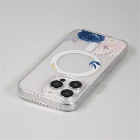 Coque IPhone 13 Pro Max Gel Silicone Rigide Avec MagSafe Rose Bleue