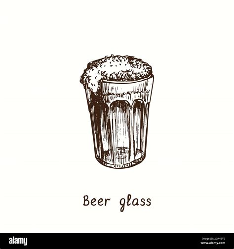 Beer French Jelly Glass Ink Black And White Doodle Drawing In Woodcut