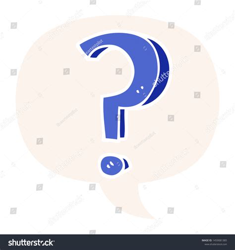 Cartoon Question Mark Speech Bubble Retro Stock Illustration 1459081385 ...