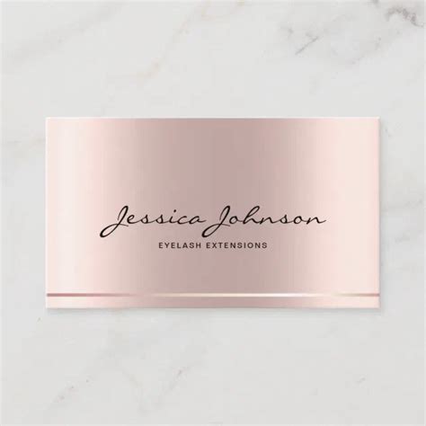 Luxury Minimalist Rosegold Eyelash Lashes Business Card Zazzle