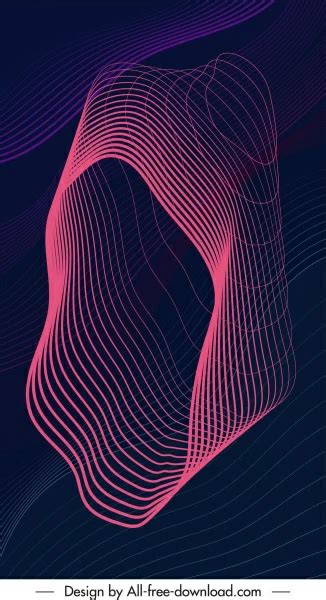 Abstract Background Template Dynamic Waving Lines Outline Vectors