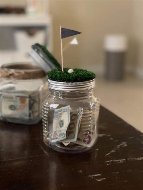 Golf Course Tip Jar Putting Green With Flag And Ball For Etsy