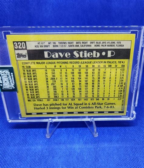 Dave Stieb Topps Archives Signature Series On Card Auto Ssp