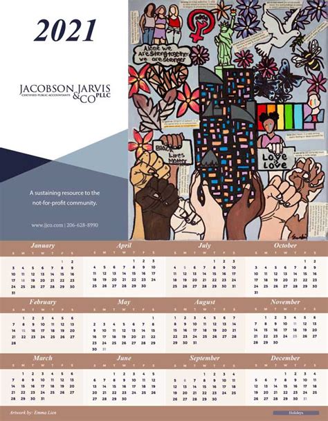 Annual Calendar Gallery Jacobson Jarvis Co