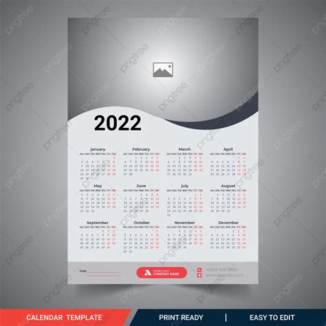 Wall Calendar 2022 Desk Design Week Starts On Saturday Template With