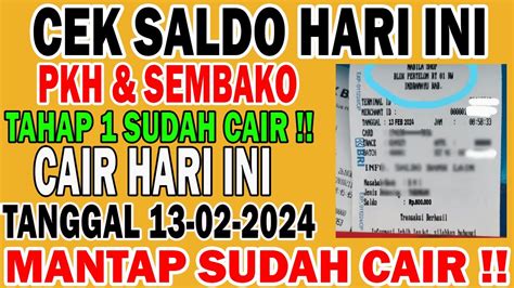 PKH HARI INI Cek Saldo BLT Mitigasi Resiko Pangan Hari Ini Tgl 13 Feb