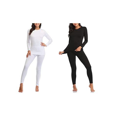 Buy Thermal Underwear Set For Women Long Johns Base Layer Fleece Lined Soft Top Bottom Mydeal