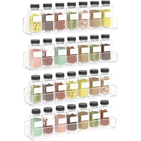 Amazon Niubee Wall Mounted Spice Rack Organizer Clear Acrylic