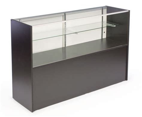 Display Cases w/ Black Finish, Adjustable Tempered Glass Shelf ...