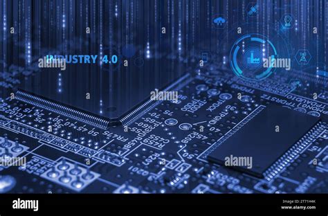 Electronic Board With Surface Mounted IC And Passive Components Close