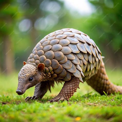 The Indian Pangolin Indian pangolin walking on grass | Premium AI