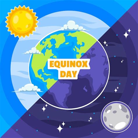 Premium Vector | Equinox day earth