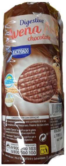 HACENDADO MERCADONA DIGESTIVE AVENA CHOCOLATE OCU