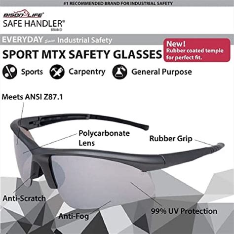 Safe Handler 2 Pack Sport Mtx Anti Scratch Gray Polycarbonate Anti Fog Safety Glasses In The