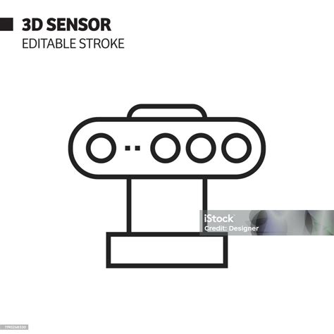 3d 센서 선 아이콘 윤곽선 벡터 기호 그림 픽셀 완벽 편집 스트로크 0명에 대한 스톡 벡터 아트 및 기타 이미지 0명 3