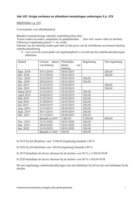 Vak Viii Oplossing Oef Pdf Praktisch Personenbelasting