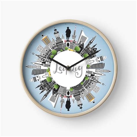 Leipzig Germany City Skyline With Gray Buildings Clock For Sale By