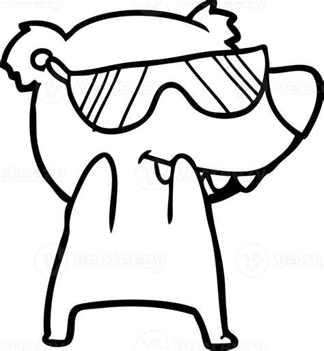 cartoon bear wearing sunglasses drawing 47187723 PNG