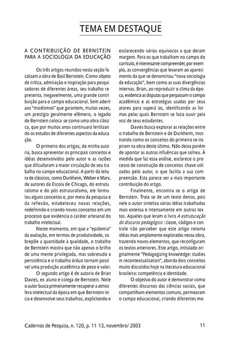 PDF A contribuição de Bernstein para a sociologia da educação