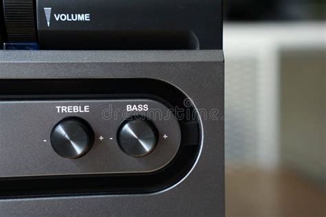 Volume, Bass and Treble Knobs on an Active Speaker Stock Image - Image ...