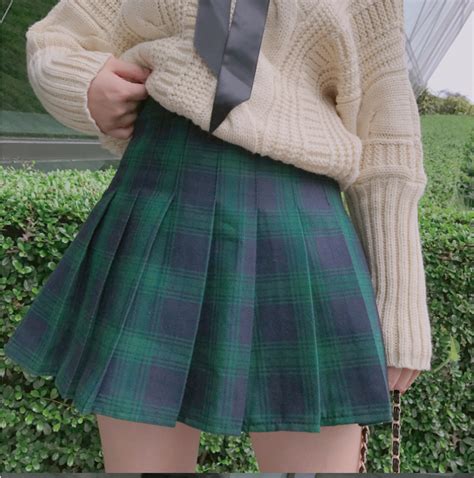 Harajuku High Waist Plaid Pleated Skirt Yv486 Youvimi