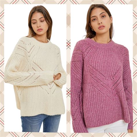 Chunky Knit Sweater With Details 6th Street Fashions And Footwear