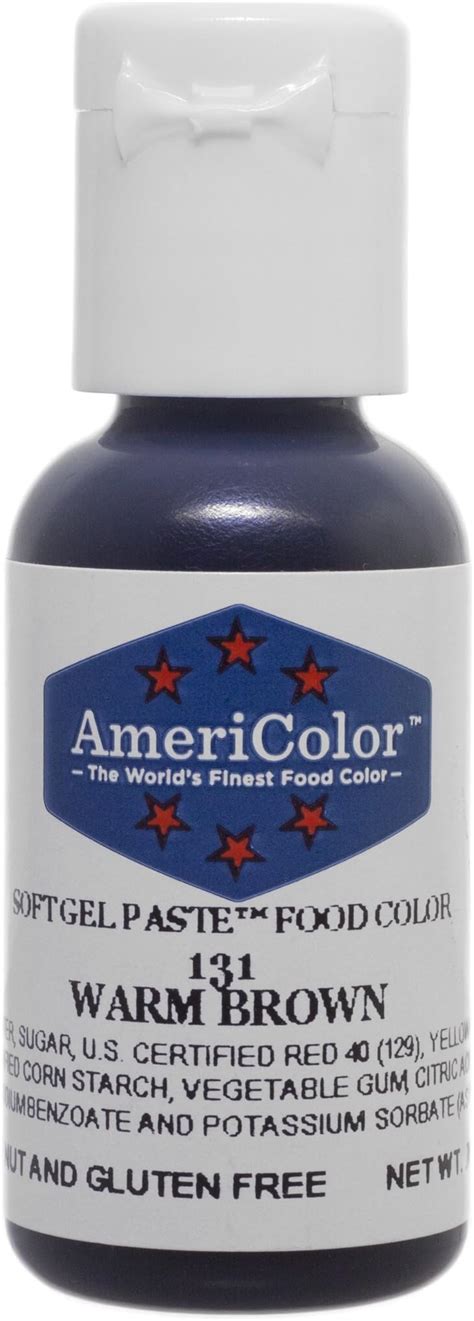 Americolor Warm Brown 0 75 Ounce Bottle Soft Gel Paste Food Color Grocery