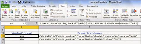 FUNCIONES DE CUBO EN EXCEL