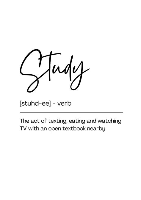 study poster study definition wall art printable poster digital
